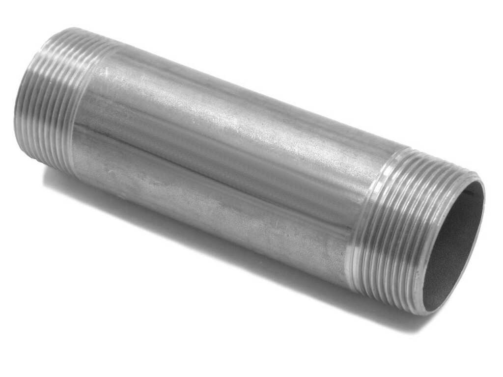 EN 10241 pipe double nipple  1/2 " x  280 mm  steel zinc-plated